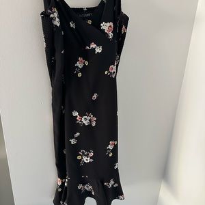 Intermix Womens Floral Silk Spaghetti Strap Flounce Hem Dress Size 2